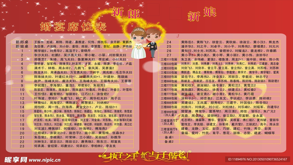 婚宴座位表