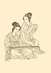 侍女线描