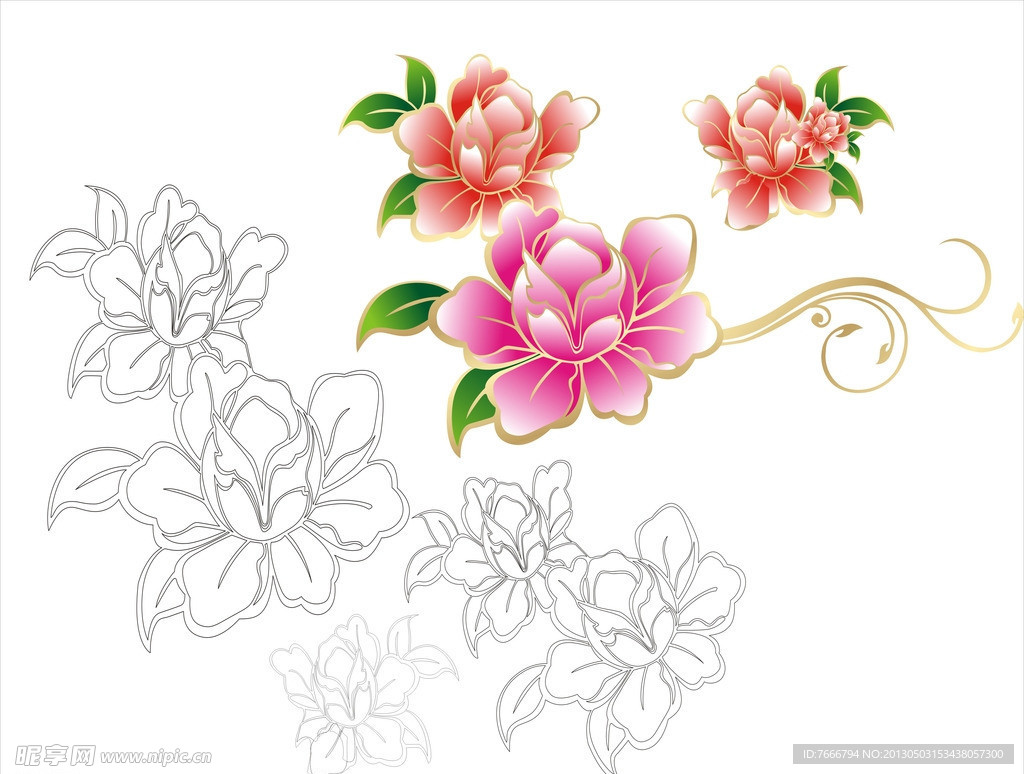 牡丹花底纹