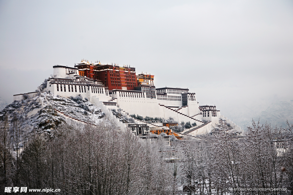 布达拉宫 冬雪