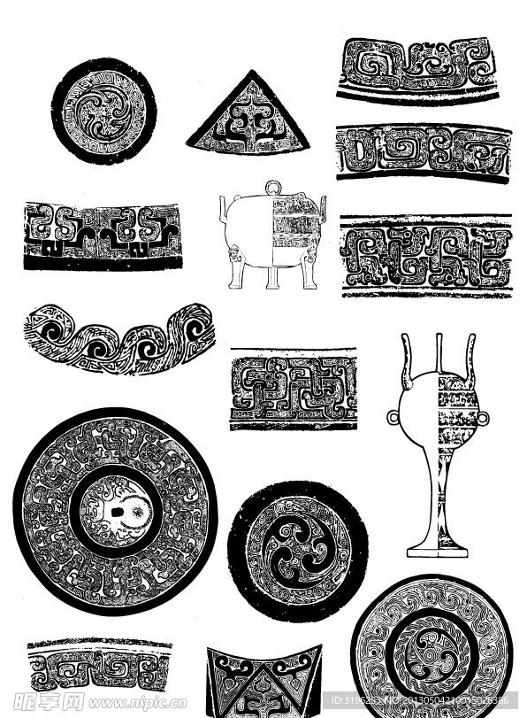 矢量古代吉祥图案