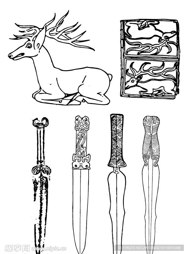 矢量古代图案