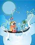 浪漫情人节插画效果