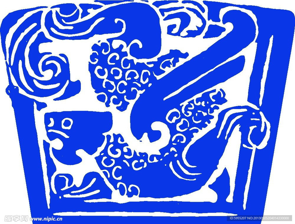 青花瓷图案 兽纹