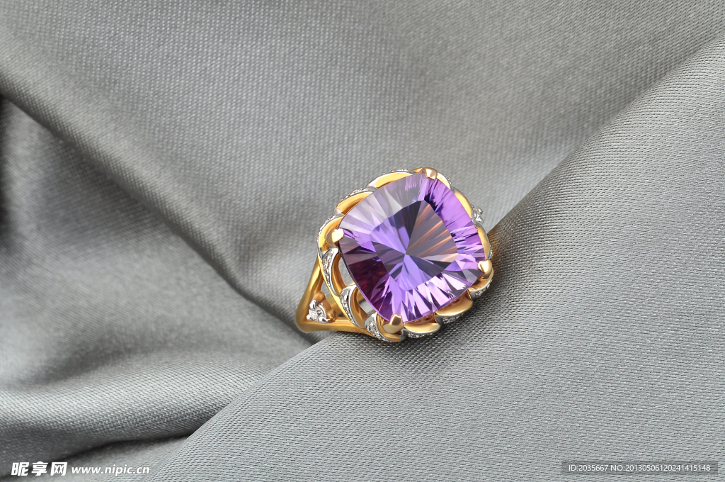 天然紫水晶戒指