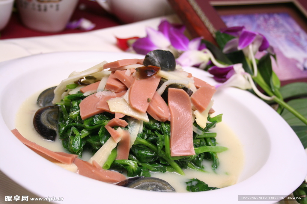 油菜豆腐 火腿