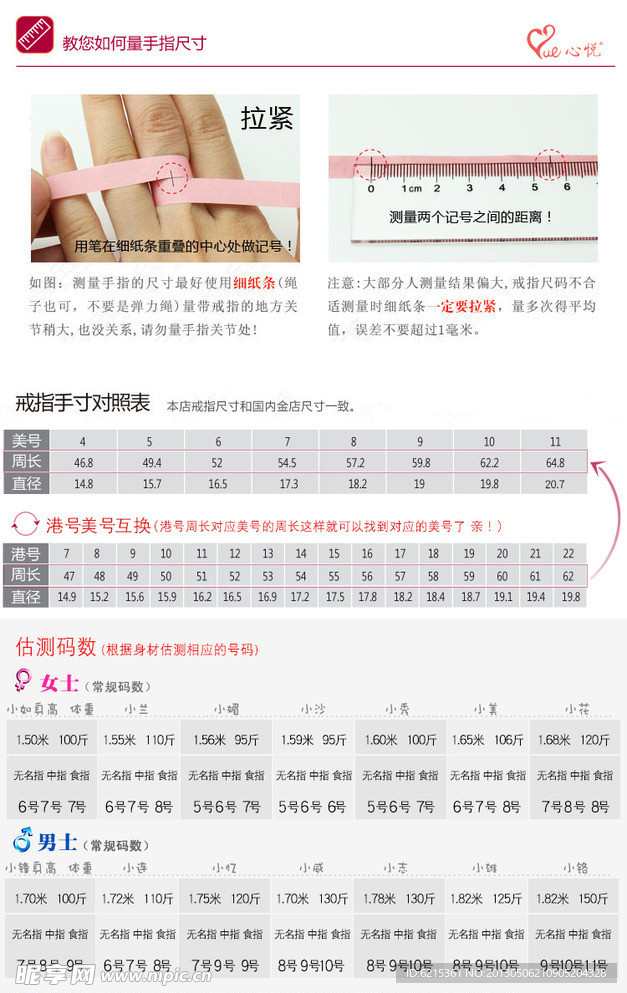 戒指 测量方法