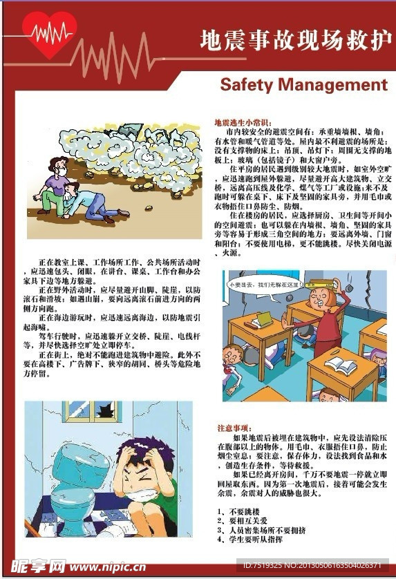 地震事故救护安全挂图