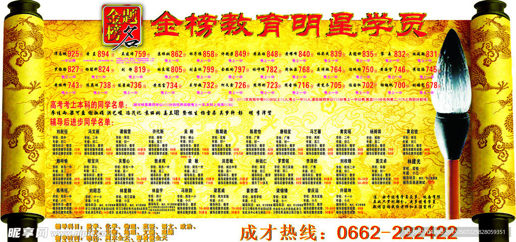 阳天广告金榜明星学员