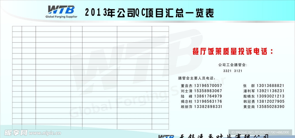 展板 表格 企业