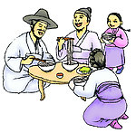 韩国一家人吃饭