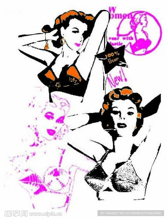 女装T恤图案