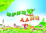 卡通版保护环境海报