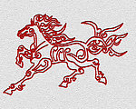 蒙古装饰图奔马