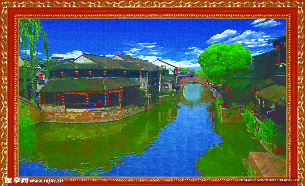 油画 江南水乡