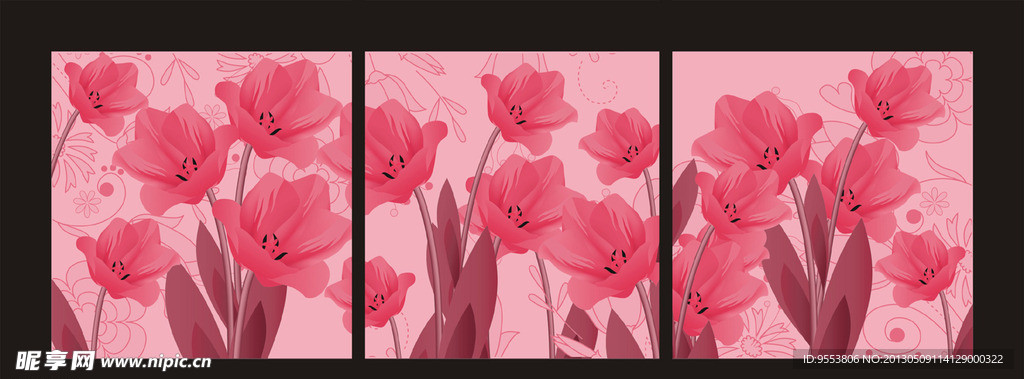 花无框画