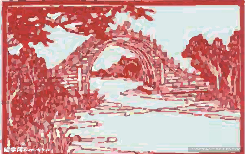 古桥风景艺术图