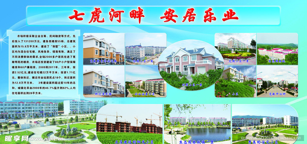 小区楼房展板