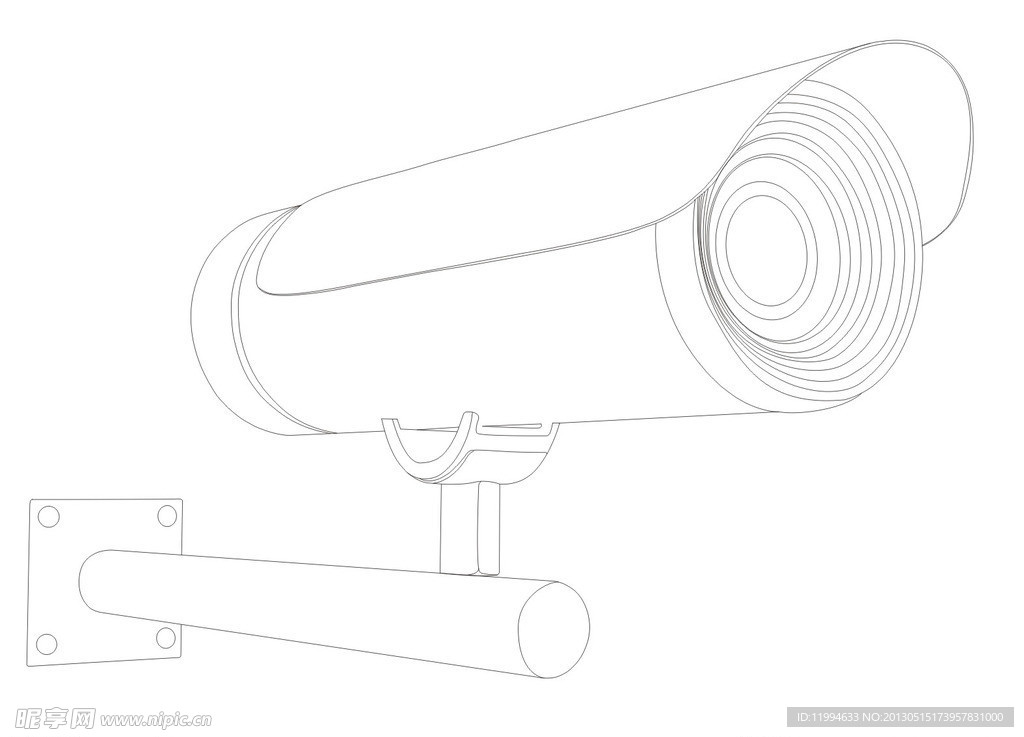 红外摄像机线描图