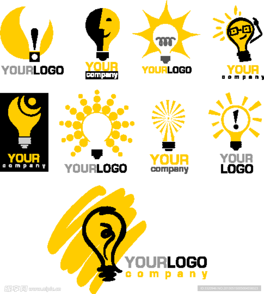 灯泡图形logo模板