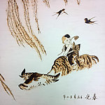 杨仁帮火笔画 春光