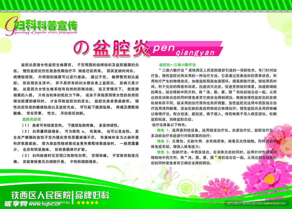 盆腔炎宣传板