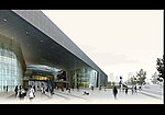 阴天公共建筑效果图