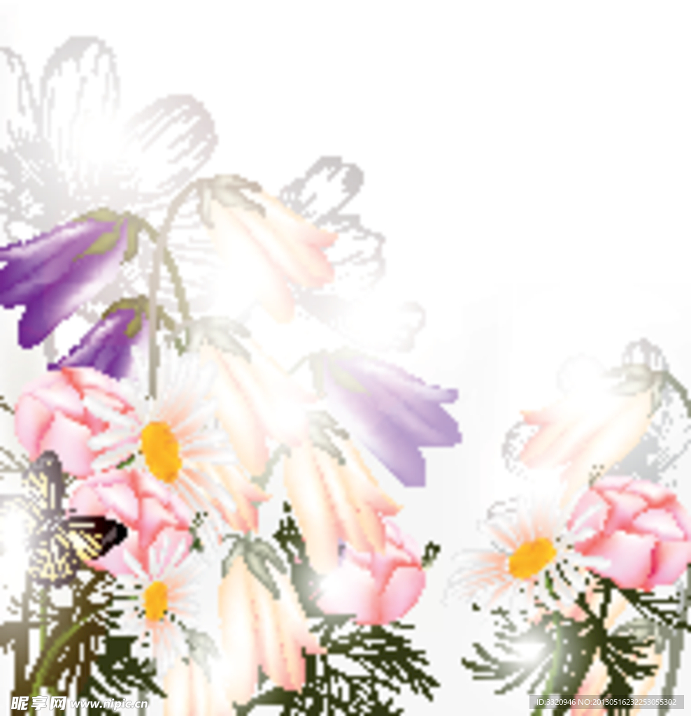 手绘花卉花纹