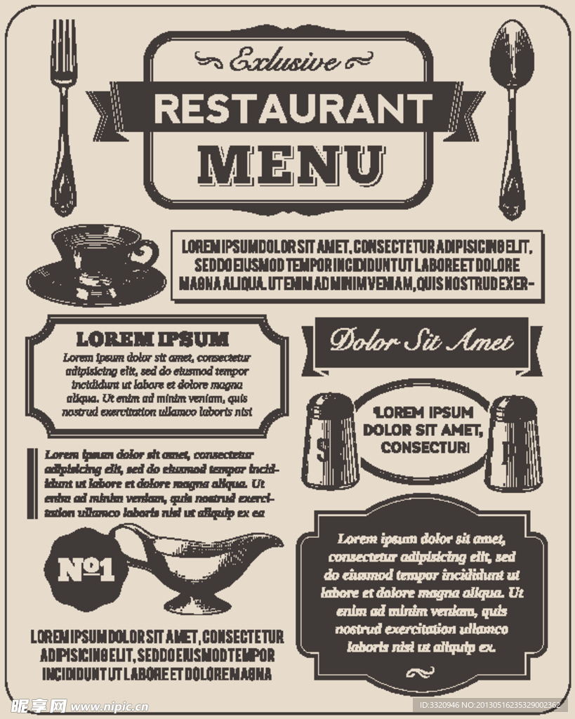 西餐厅菜谱菜单