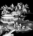 浮雕灰度图 浮雕风景