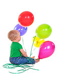 彩色气球和小孩