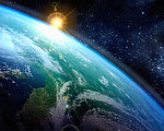 星空璀璨宇宙地球月亮