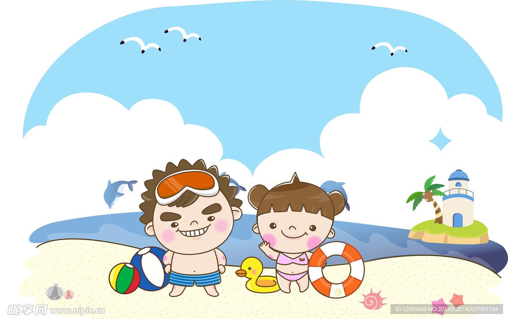 夏日沙滩海景
