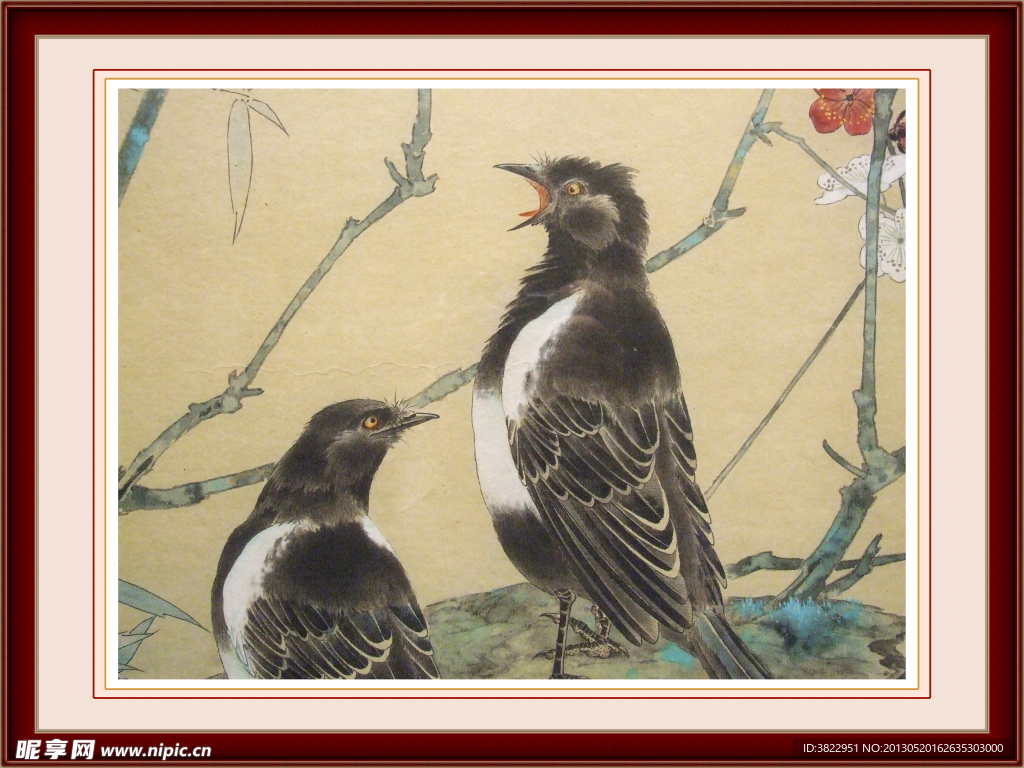 小鸟工笔画