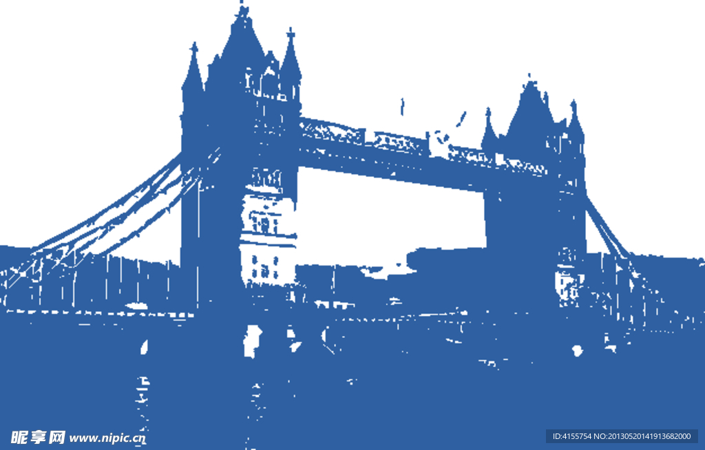 英国塔桥建筑剪影