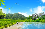 蓝天白云风景