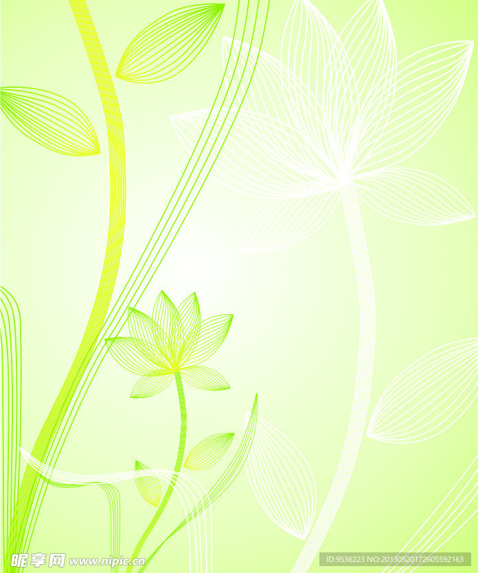 绿色 线条 花纹