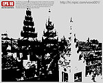 泰国建筑矢量剪影