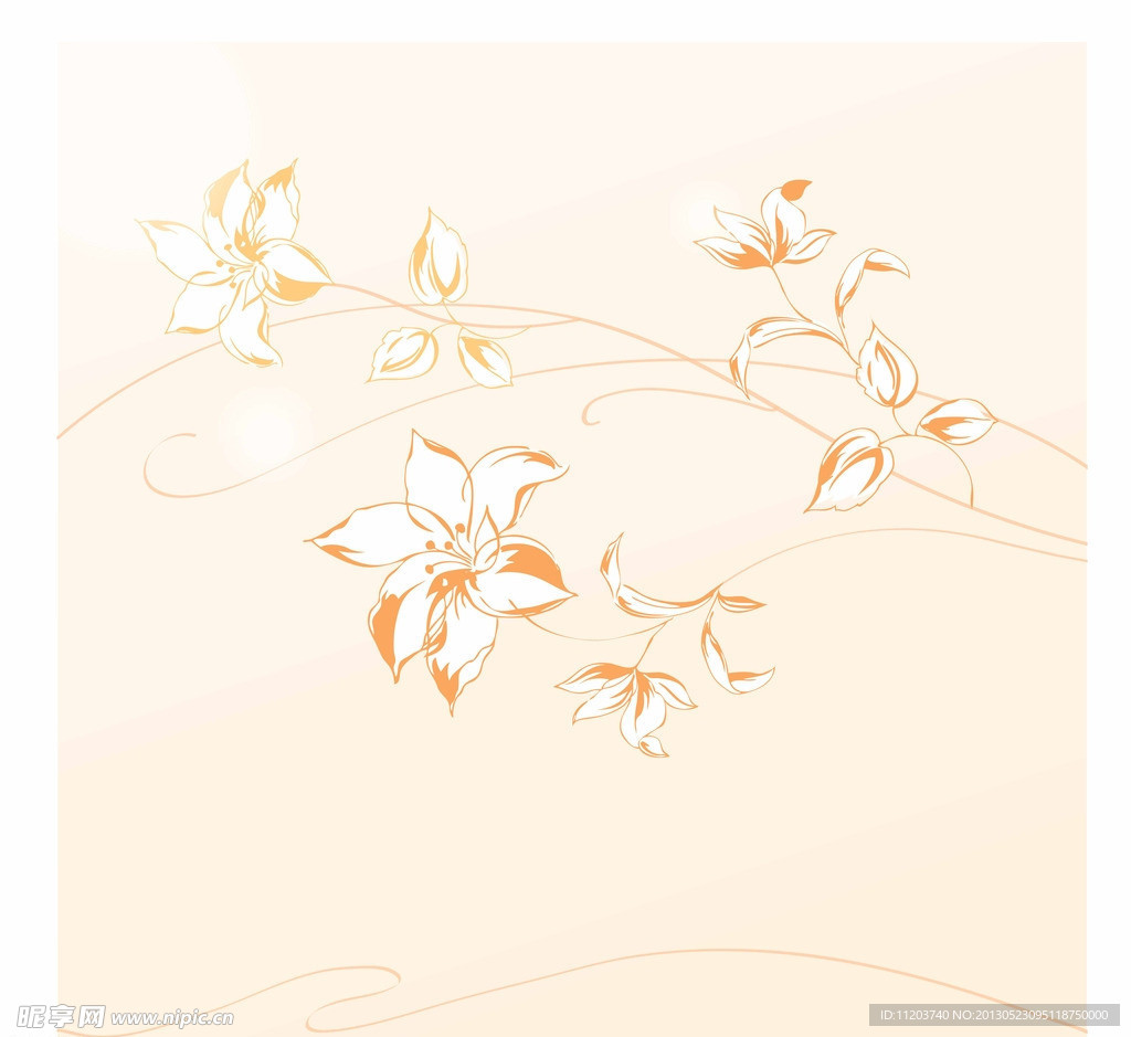 百合 花型 线条