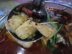 川菜水煮鱼的两块鱼腩