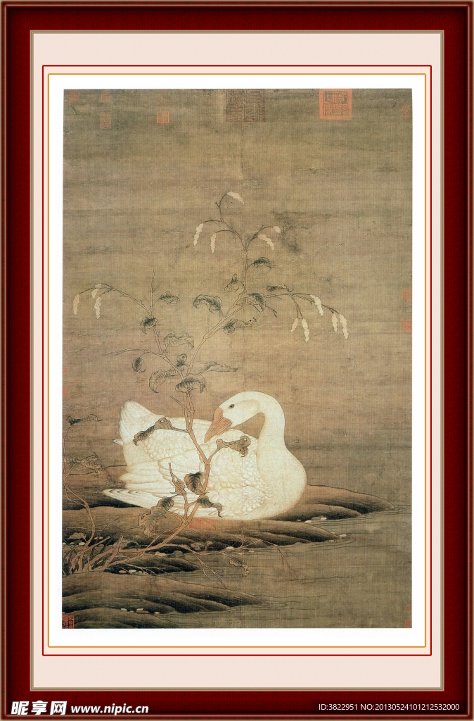 工笔画鹅