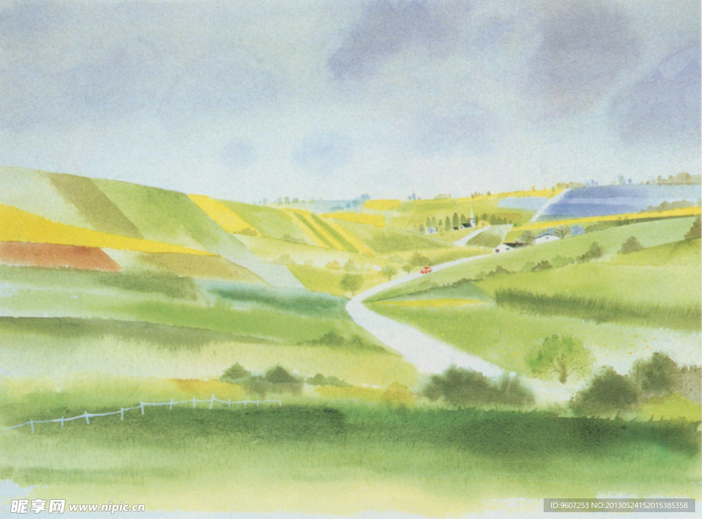 插画 田野