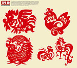 鸡剪纸