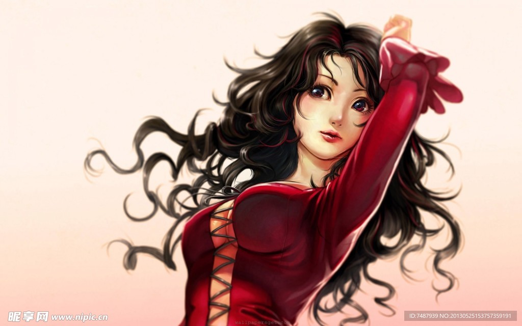 手绘美女