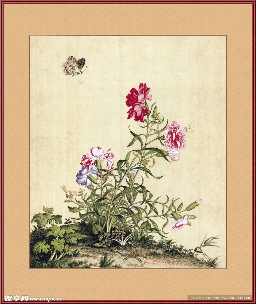 鲜花工笔画
