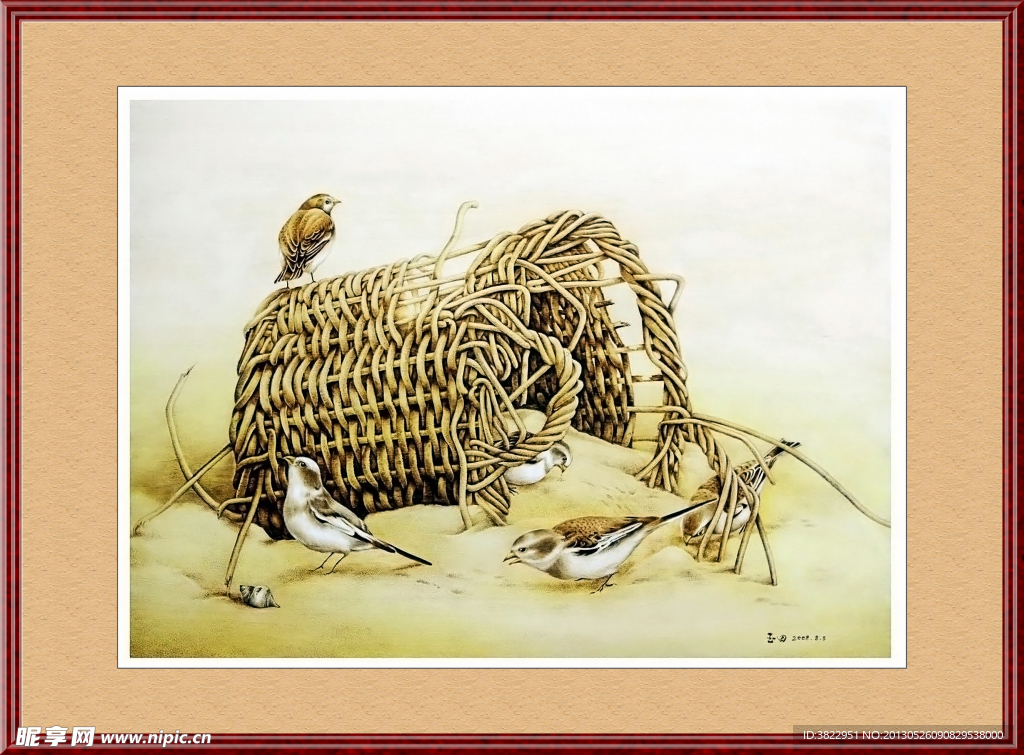 小鸟工笔画