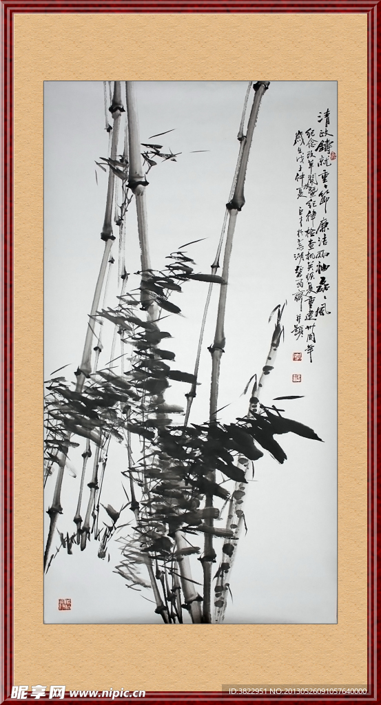工笔画竹子