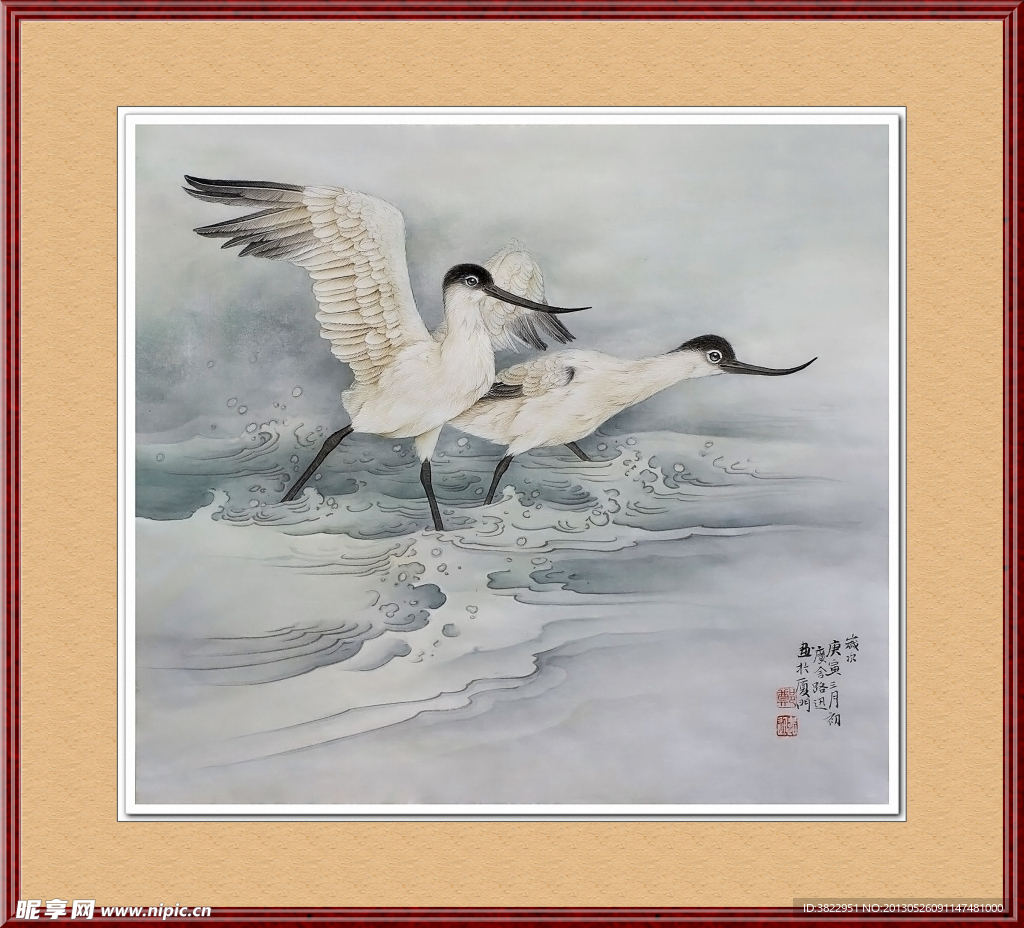 飞鹤工笔画