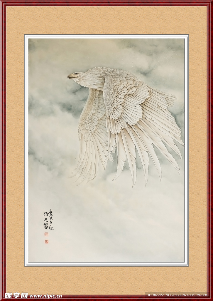 老鹰 工笔画