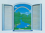 插画 窗外